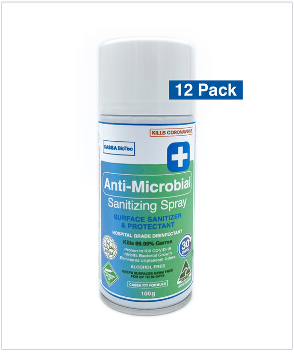 777 Aerosol Spray (100g Sanitizing & Protectant Spray - 12 Pack)