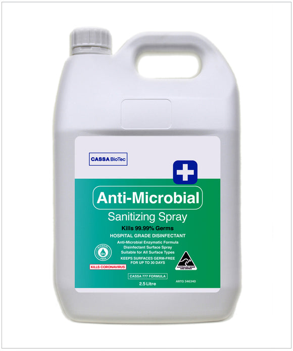 777 Sanitizing Spray - 2.5 Litre Refill (4 Pack)